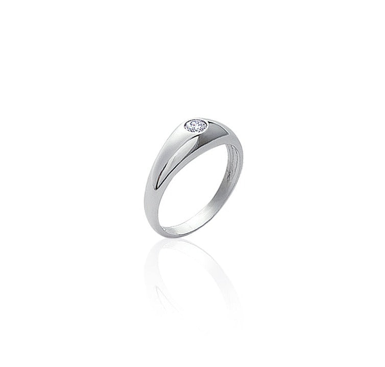 Deniz - Chevalière empierrée en Argent - Yasmeen Jewelry