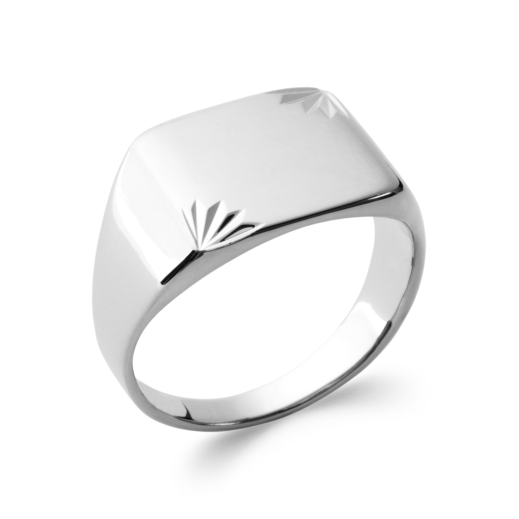 Zael - Chevalière rectangle en Argent - Yasmeen Jewelry