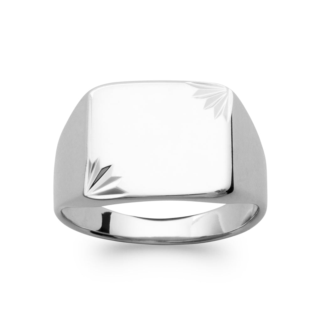 Zael - Chevalière rectangle en Argent - Yasmeen Jewelry