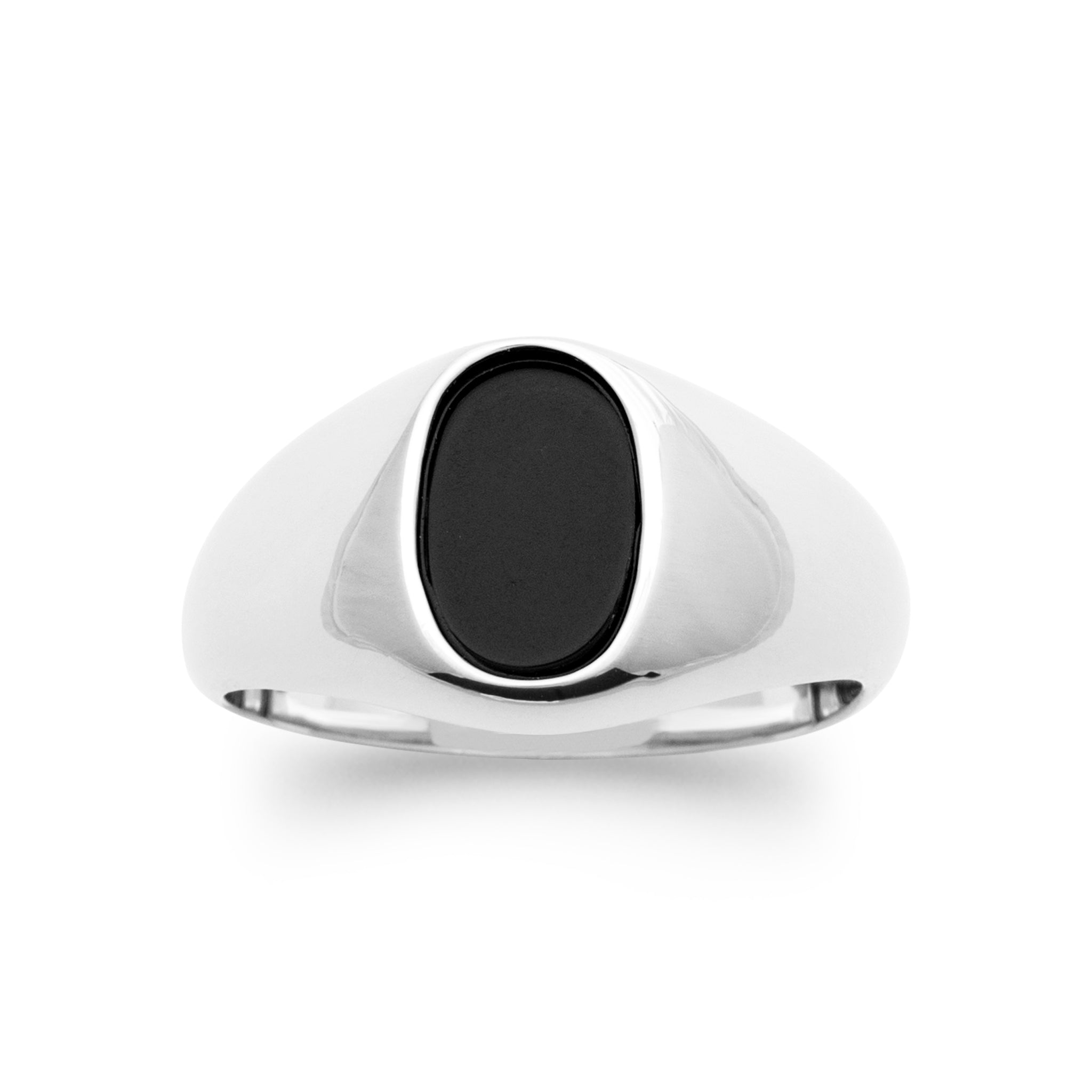 Onyx - Chevalière ronde empierrée en Argent - Yasmeen Jewelry
