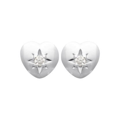 Kalbim - Boucles d’oreilles puces cœur en Argent - Yasmeen Jewelry
