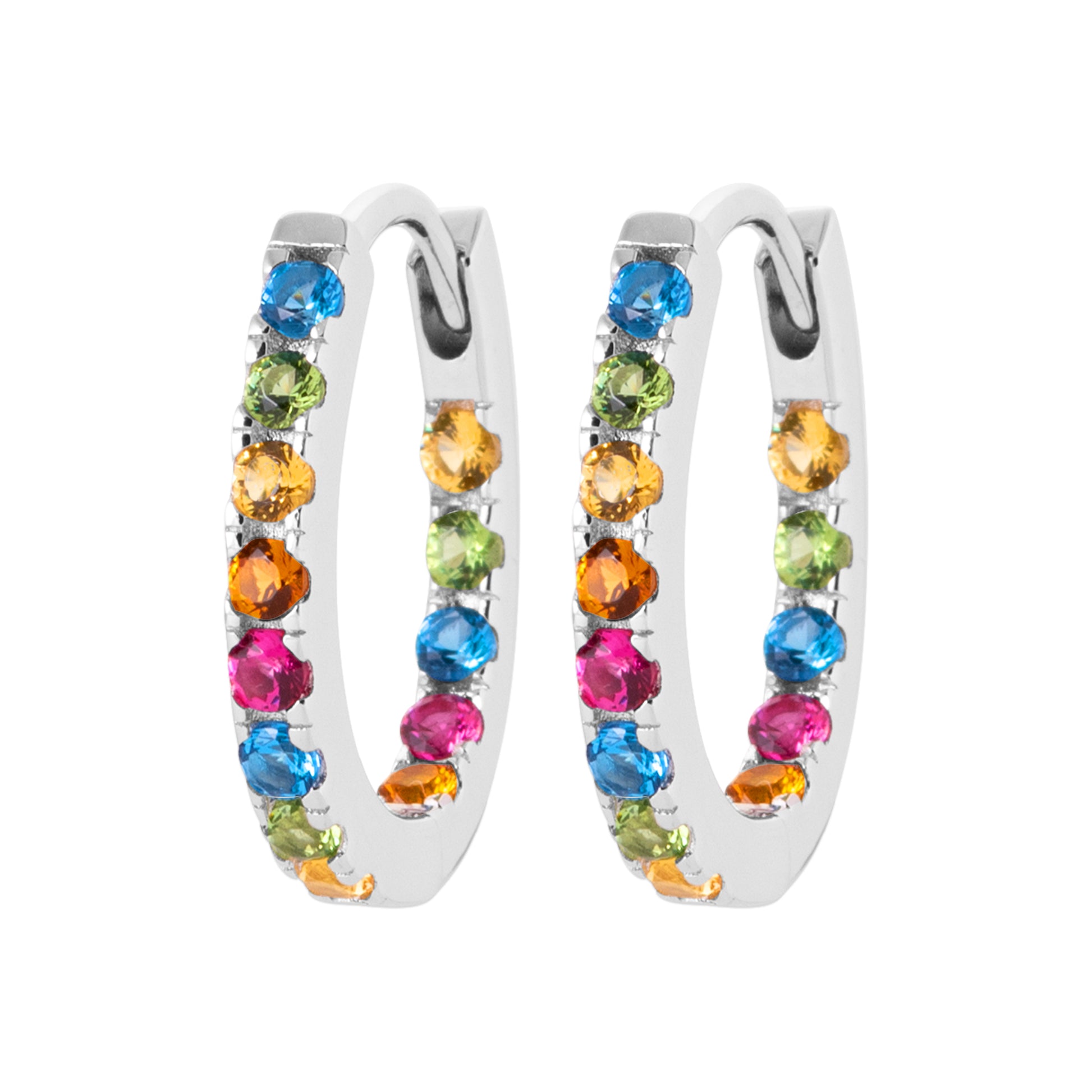 Baya - Boucles d'oreilles colorées en Argent - Yasmeen Jewelry