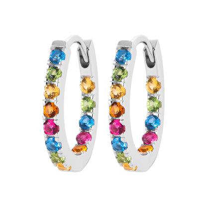 Baya - Boucles d'oreilles colorées en Argent - Yasmeen Jewelry