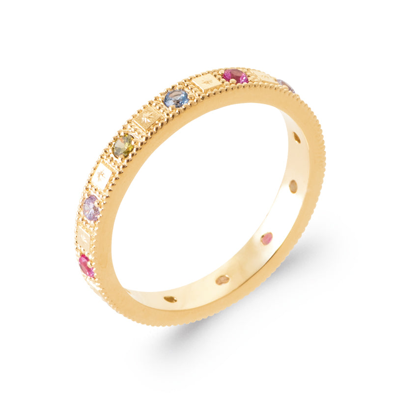 Dalia - Bague en Plaqué Or et pierres colorées