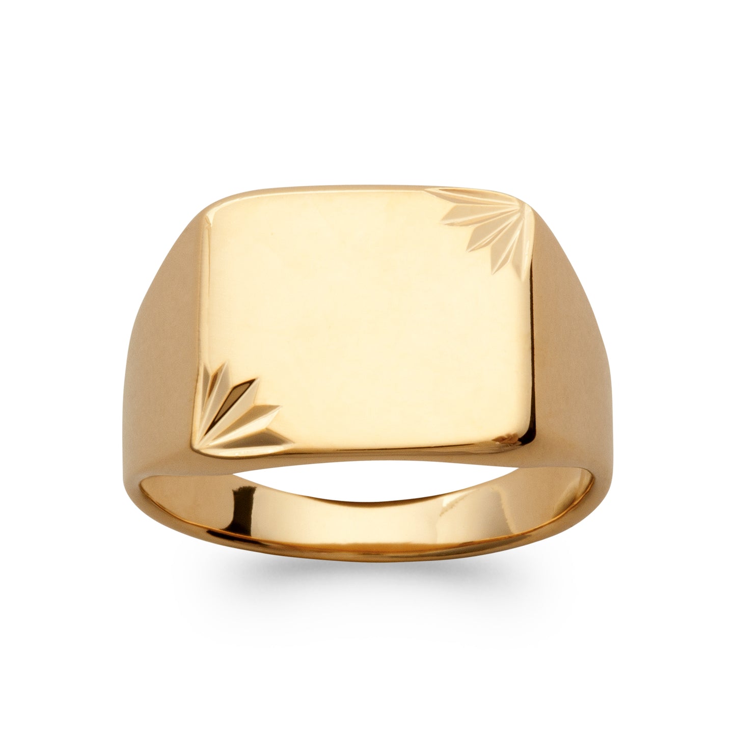 Zael - Chevalière rectangle en Plaqué Or - Yasmeen Jewelry