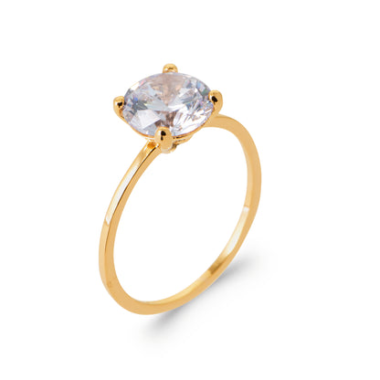 Elle - Solitaire en Plaqué Or - Yasmeen Jewelry