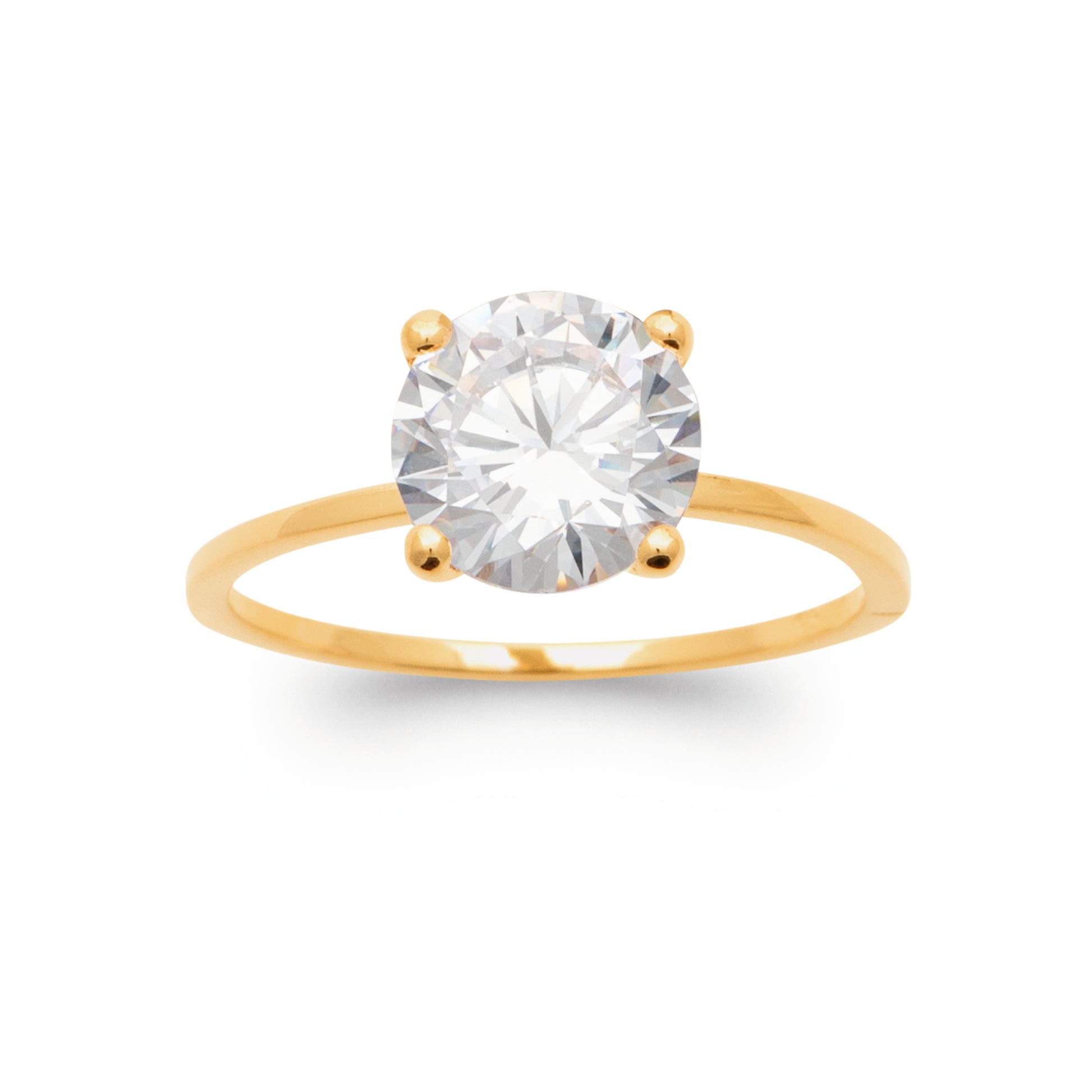 Elle - Solitaire en Plaqué Or - Yasmeen Jewelry
