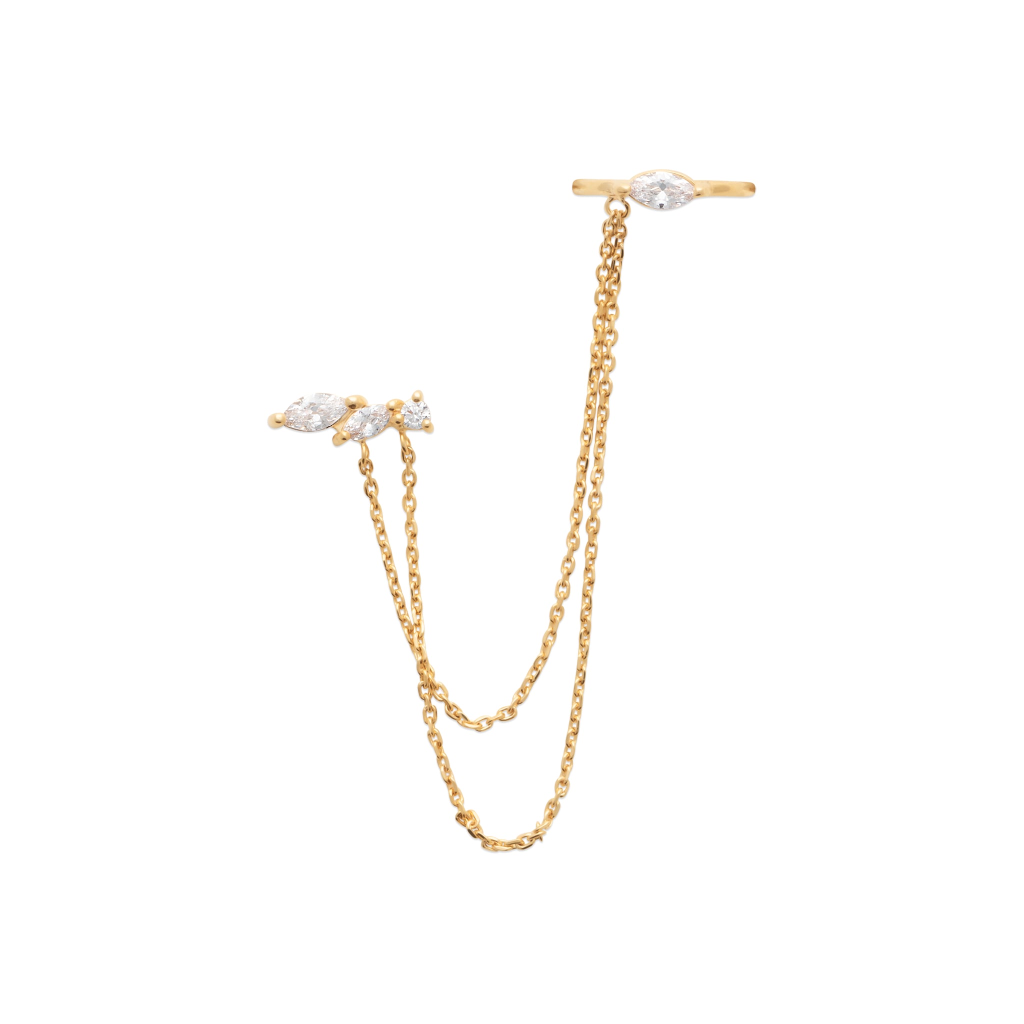Tiara - Boucle d'oreilles en Plaqué Or - Yasmeen Jewelry