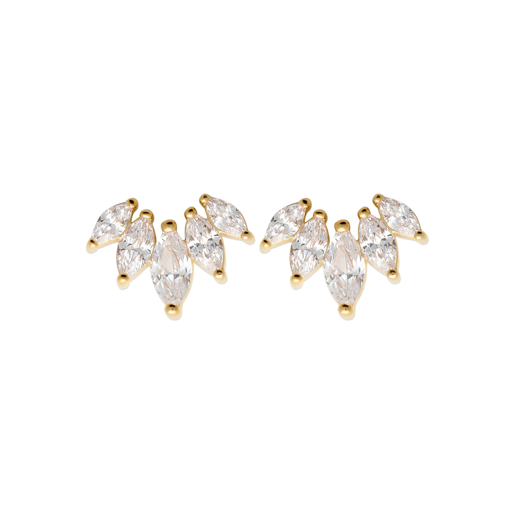 Tiara - Boucles d'oreilles en Plaqué Or - Yasmeen Jewelry