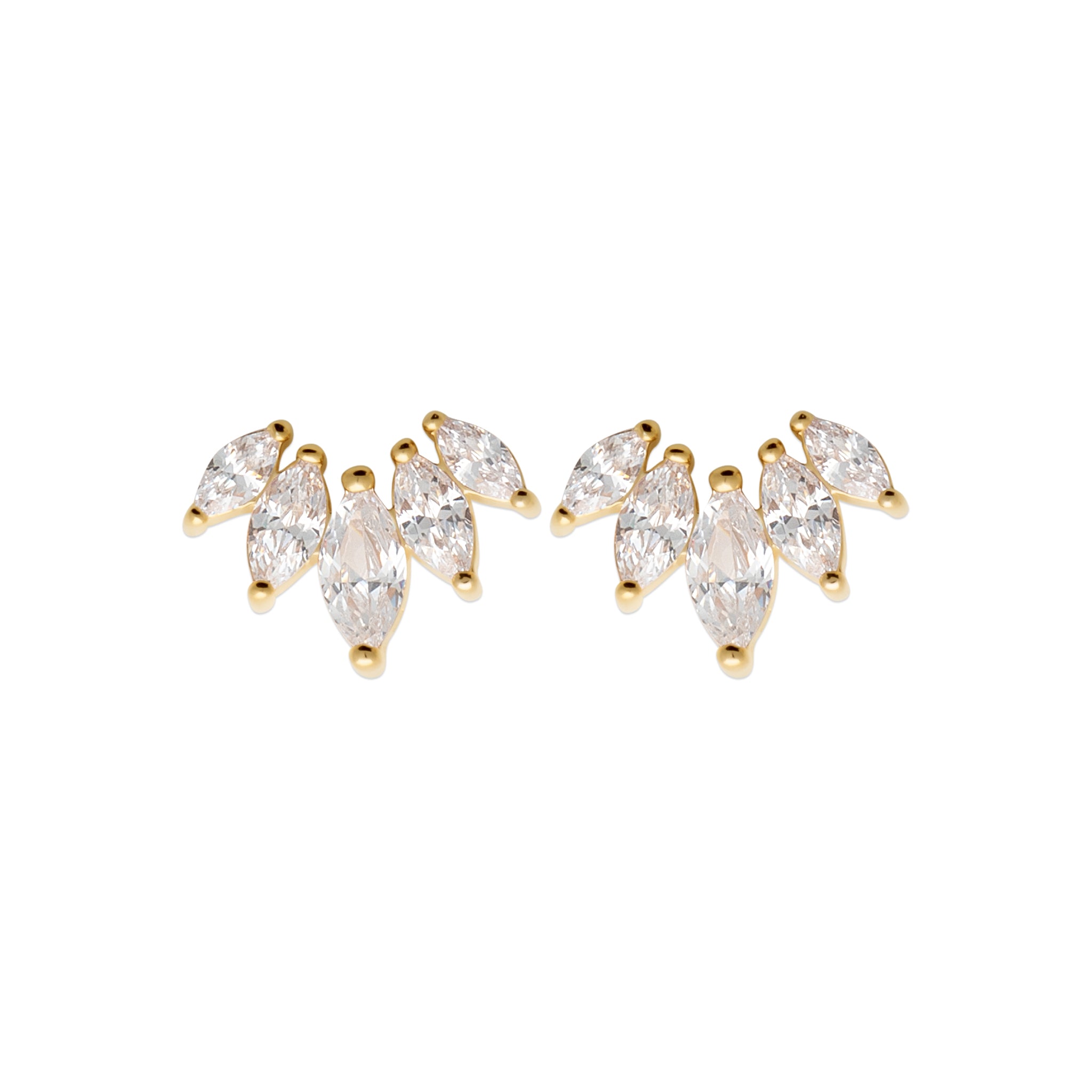 Tiara - Boucles d'oreilles en Plaqué Or - Yasmeen Jewelry