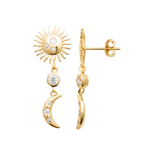 Cosmos - Boucles d'oreilles pendantes en Plaqué Or - Yasmeen Jewelry