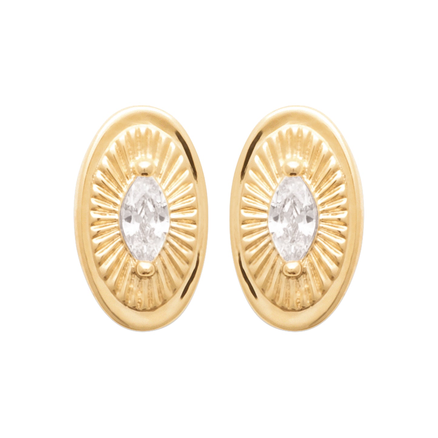 Narcisse - Boucles d'oreilles puces en Plaqué Or - Yasmeen Jewelry