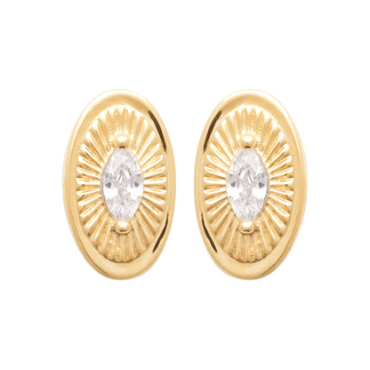 Narcisse - Boucles d'oreilles puces en Plaqué Or - Yasmeen Jewelry