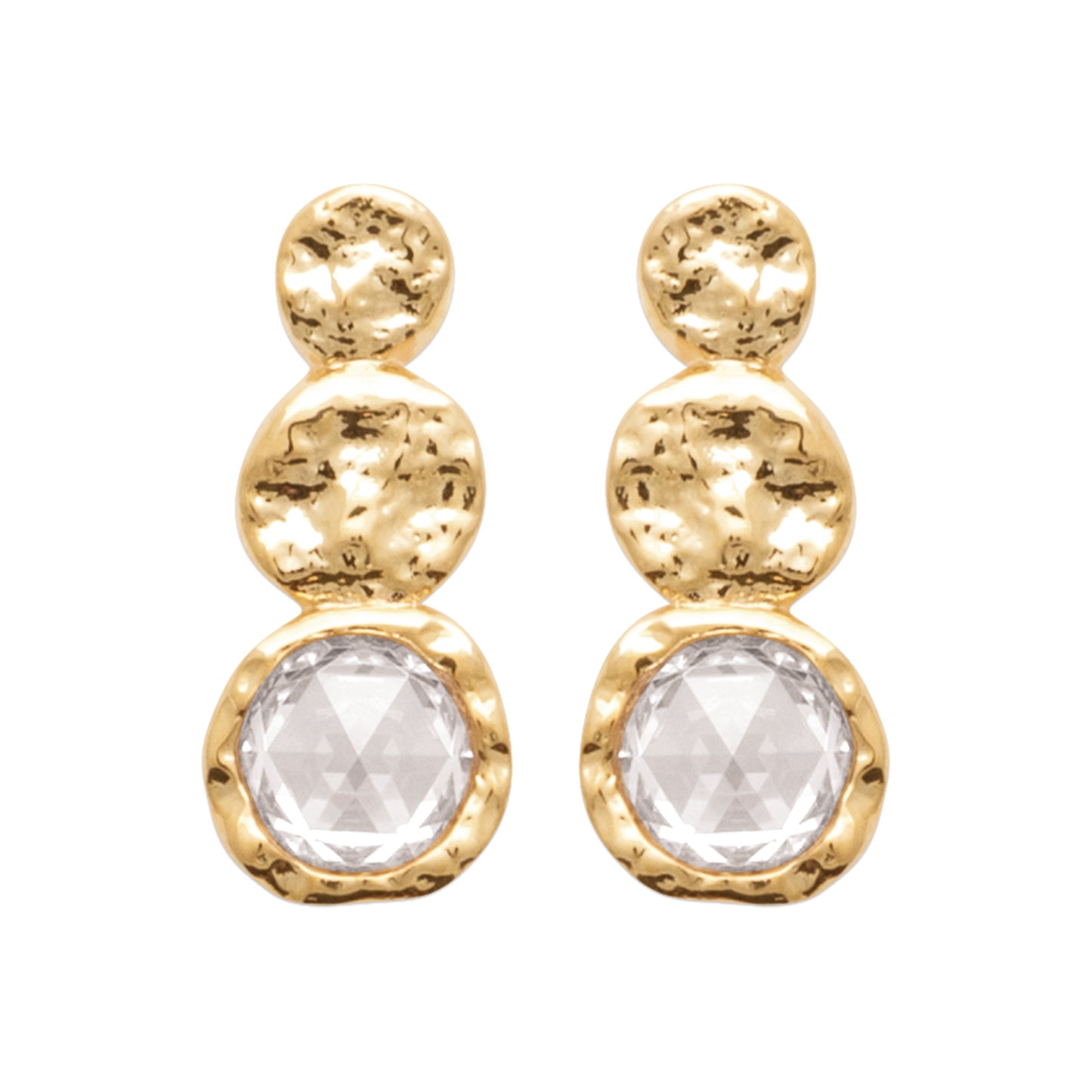 Ora - Boucles d'oreilles en Plaqué Or empierrées - Yasmeen Jewelry