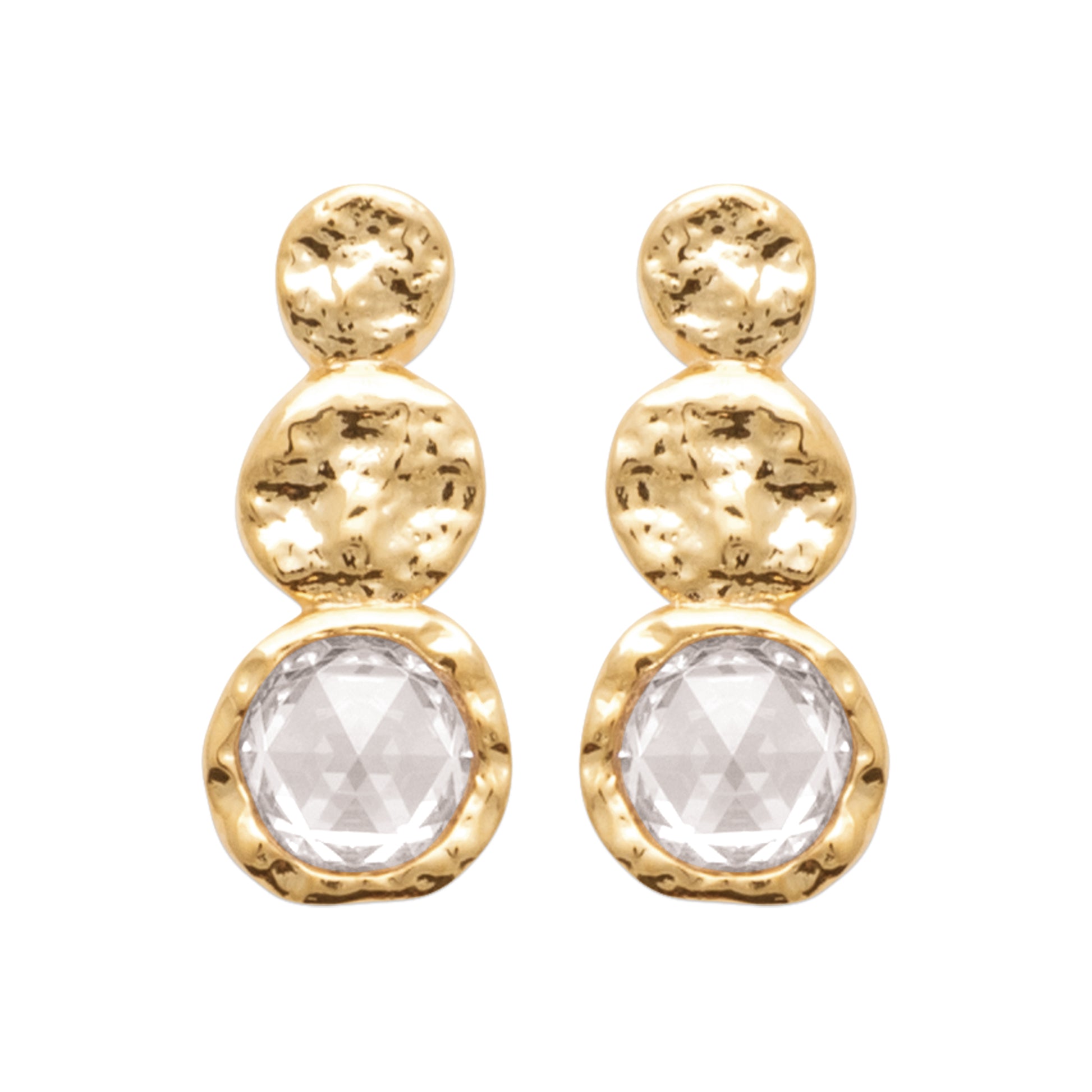 Ora - Boucles d'oreilles en Plaqué Or empierrées - Yasmeen Jewelry