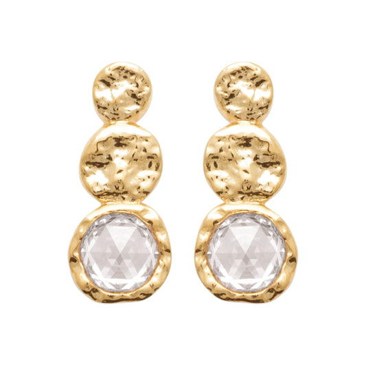 Ora - Boucles d'oreilles en Plaqué Or empierrées - Yasmeen Jewelry