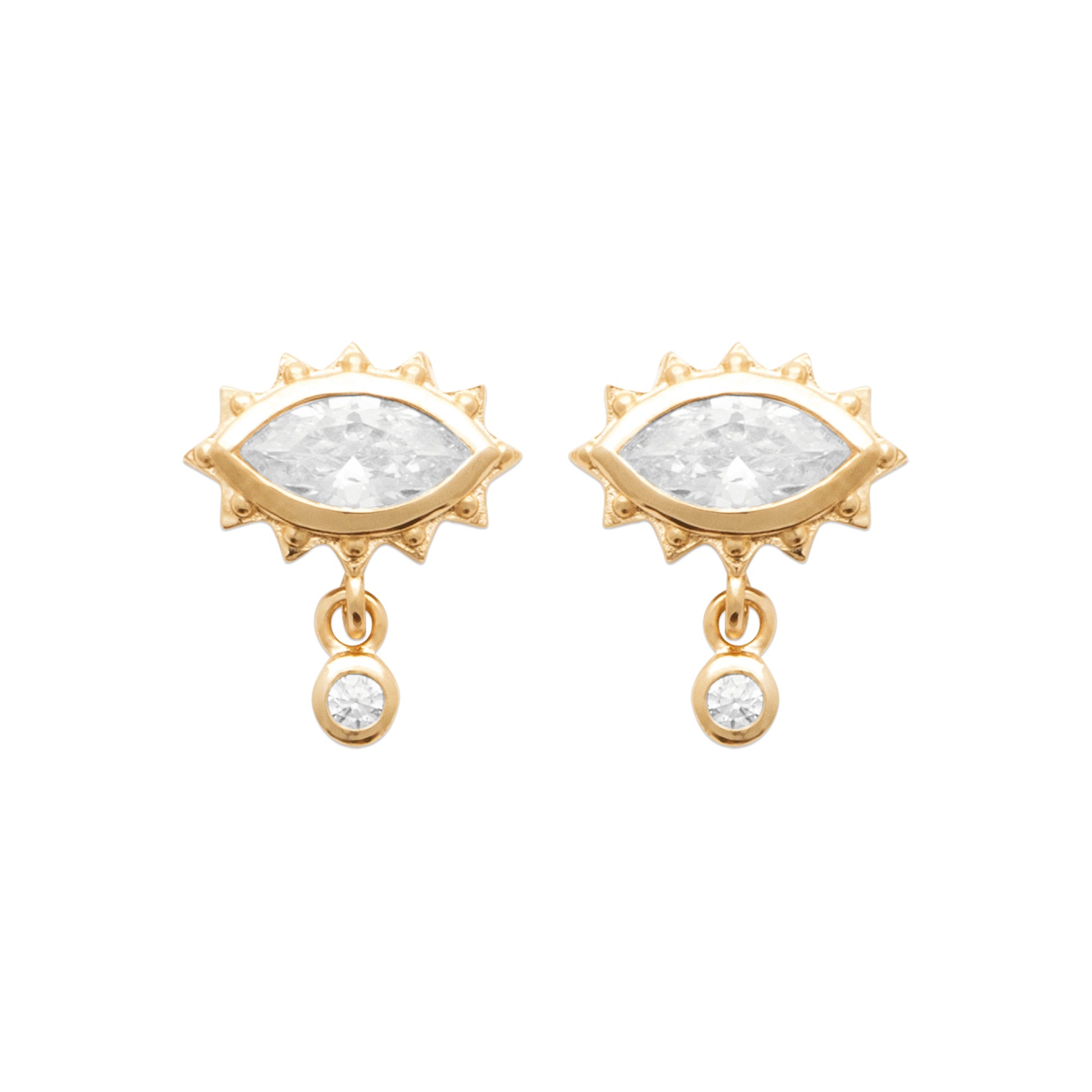 Mati - Boucles d'oreilles puces en Plaqué Or - Yasmeen Jewelry