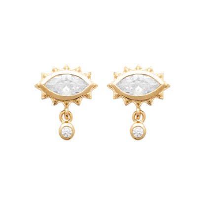 Mati - Boucles d'oreilles puces en Plaqué Or - Yasmeen Jewelry