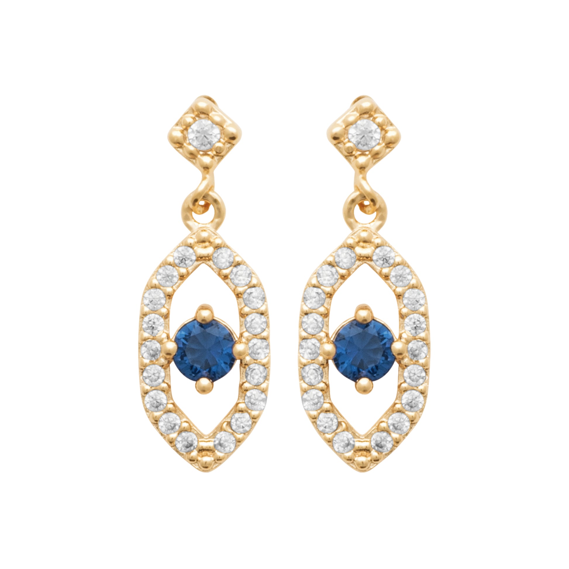 Nazar - Boucles d'oreilles en Plaqué Or - Yasmeen Jewelry