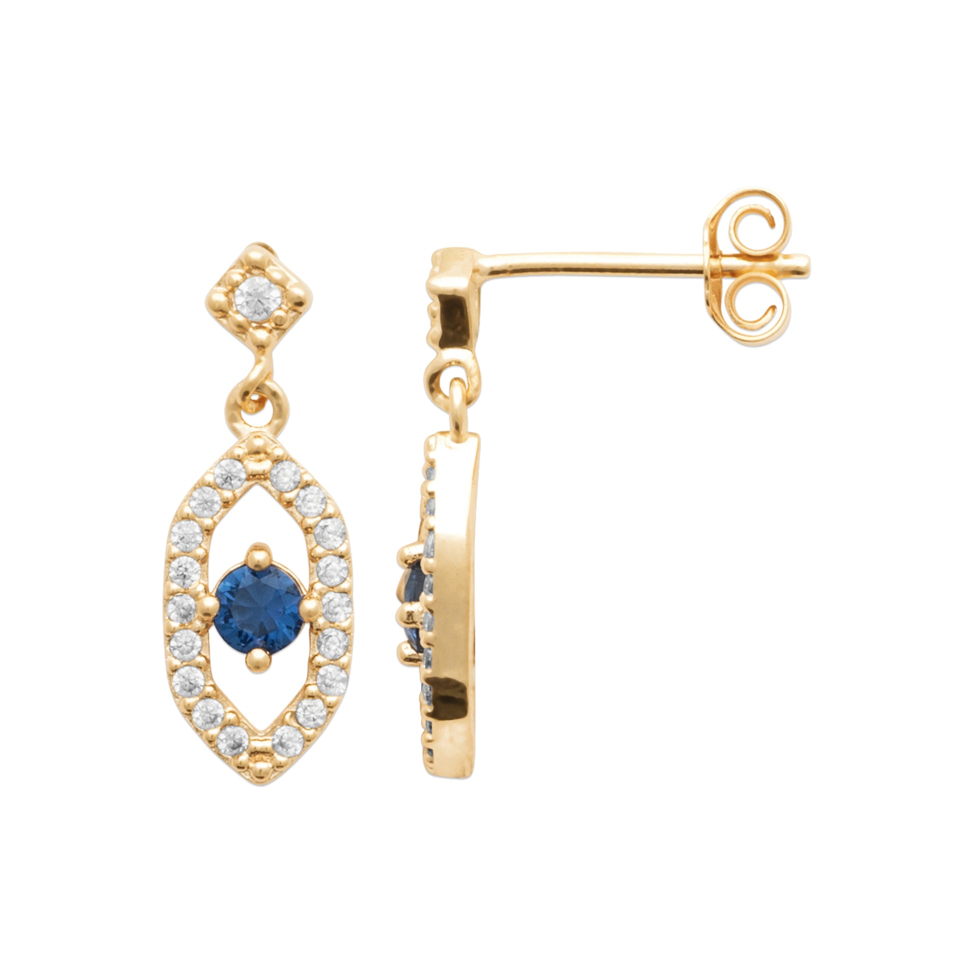 Nazar - Boucles d'oreilles en Plaqué Or - Yasmeen Jewelry