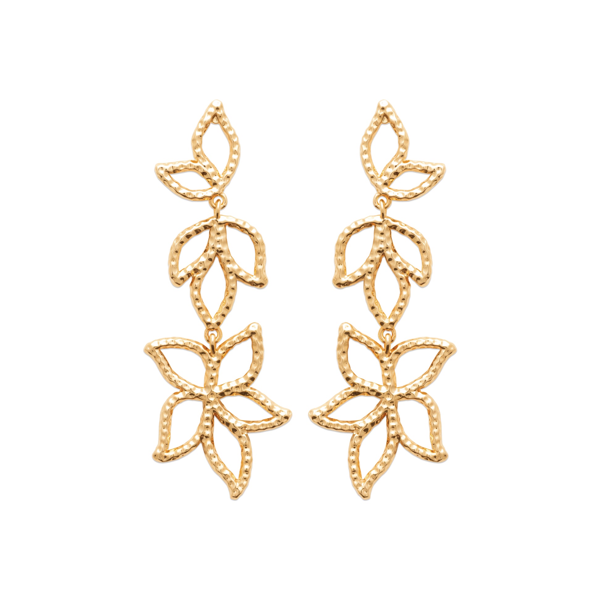 Flora - Boucles d'oreilles en Plaqué Or - Yasmeen Jewelry