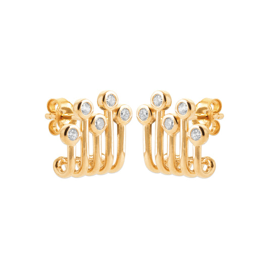 Iris - Boucles d'oreilles en Plaqué Or