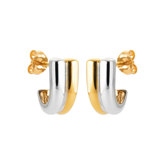 Fusion - Boucles d'oreilles en Plaqué Or bicolores