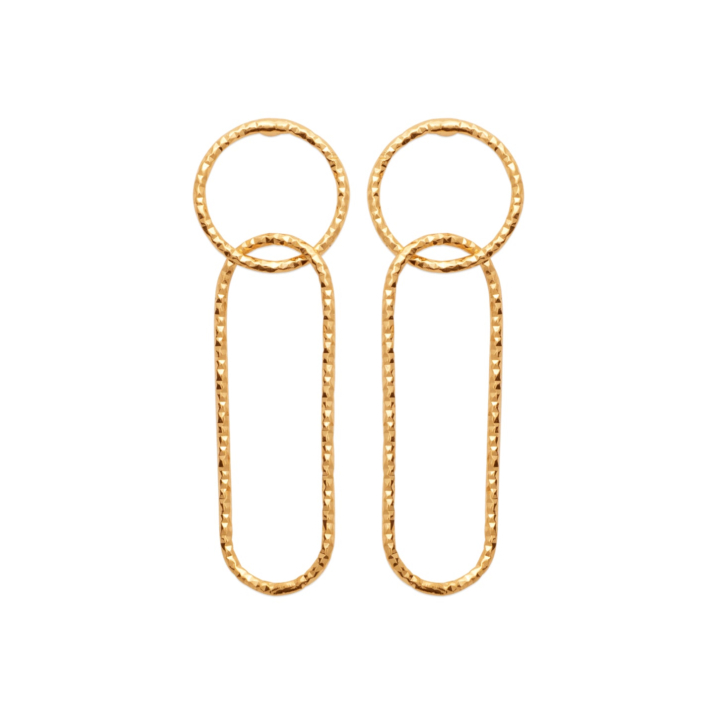 Trombone - Boucles d'oreilles en Plaqué Or - Yasmeen Jewelry