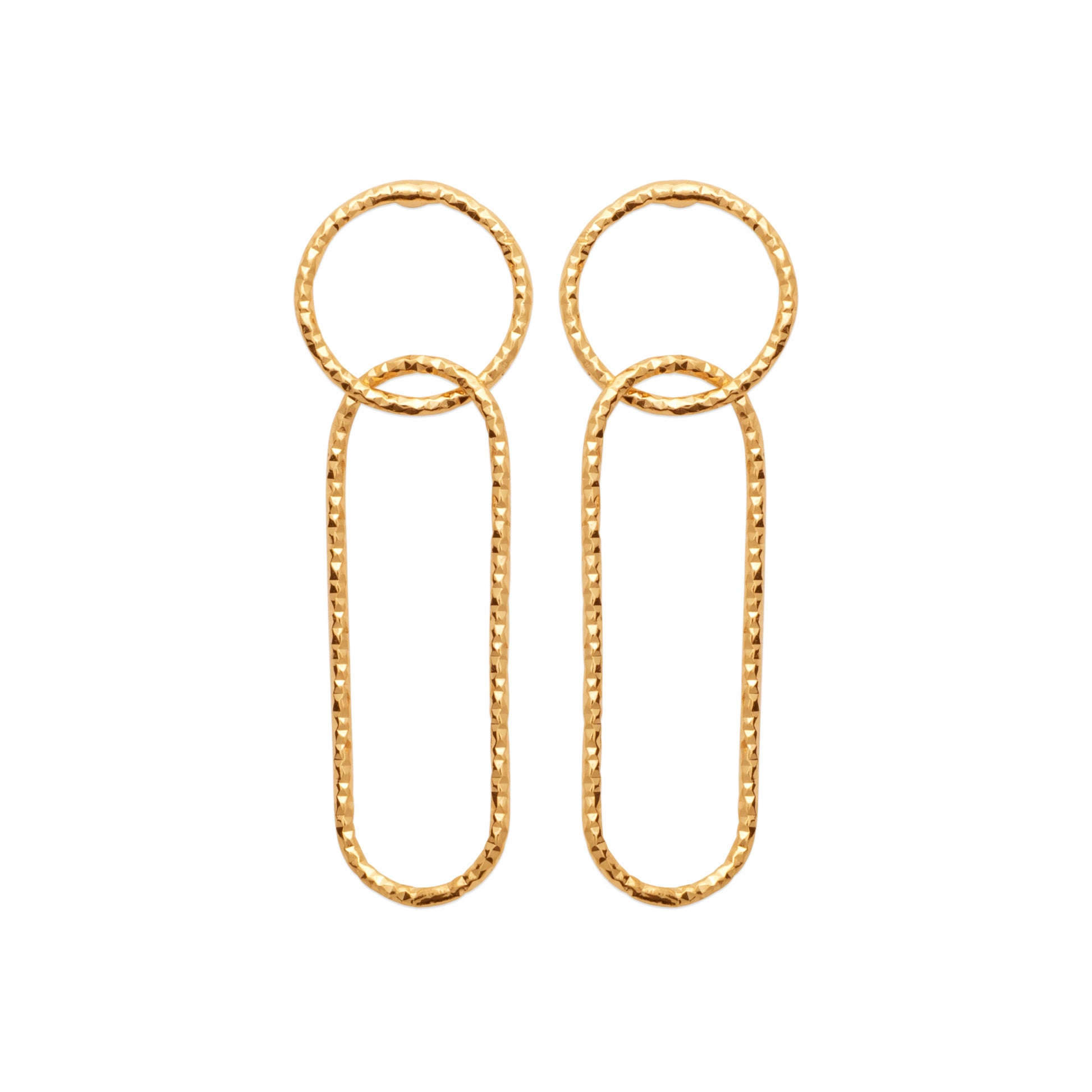 Trombone - Boucles d'oreilles en Plaqué Or - Yasmeen Jewelry