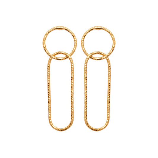Trombone - Boucles d'oreilles en Plaqué Or - Yasmeen Jewelry