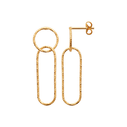 Trombone - Boucles d'oreilles en Plaqué Or - Yasmeen Jewelry