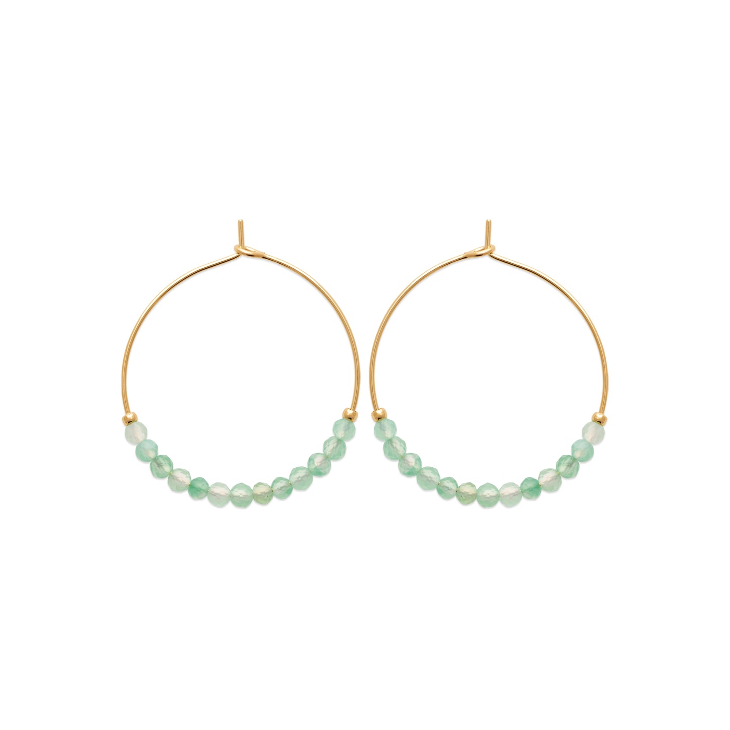 Calcédoine - Créoles en Plaqué Or et Pierres Naturelles - Yasmeen Jewelry