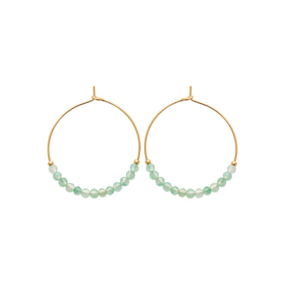 Calcédoine - Créoles en Plaqué Or et Pierres Naturelles - Yasmeen Jewelry