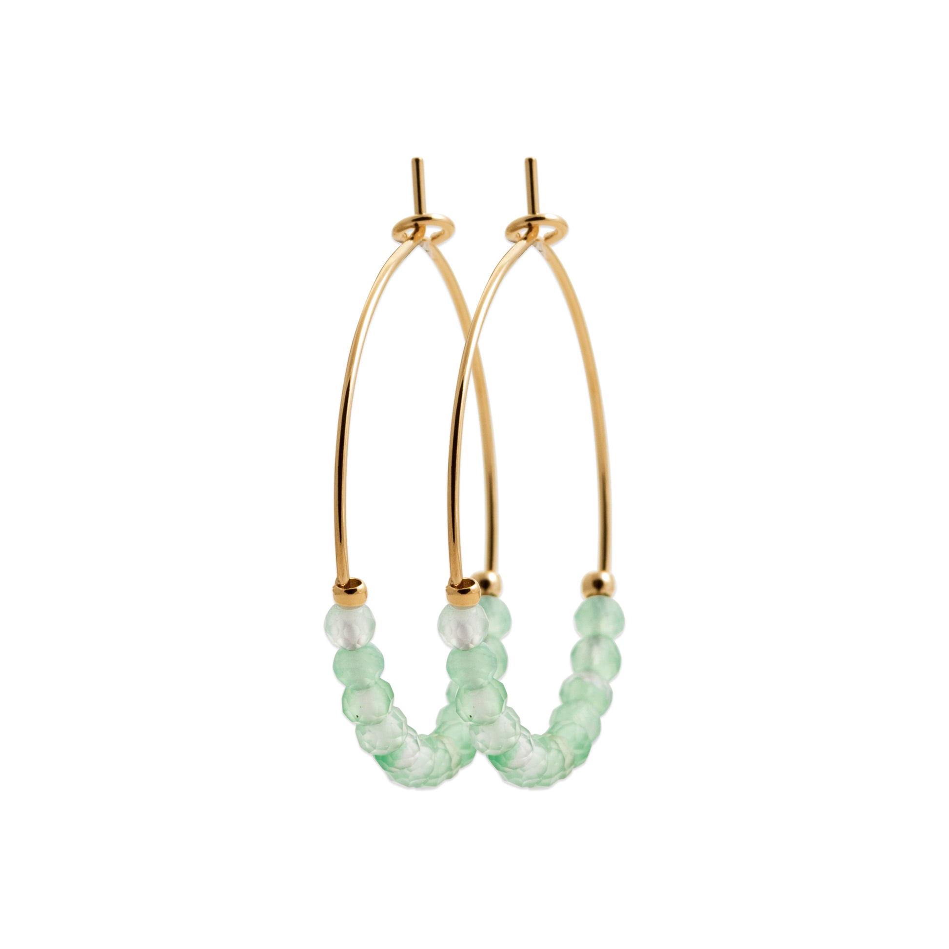 Calcédoine - Créoles en Plaqué Or et Pierres Naturelles - Yasmeen Jewelry