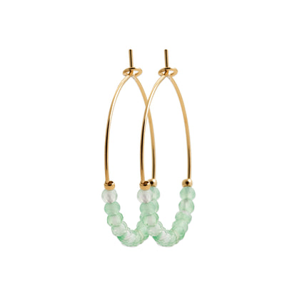 Calcédoine - Créoles en Plaqué Or et Pierres Naturelles - Yasmeen Jewelry