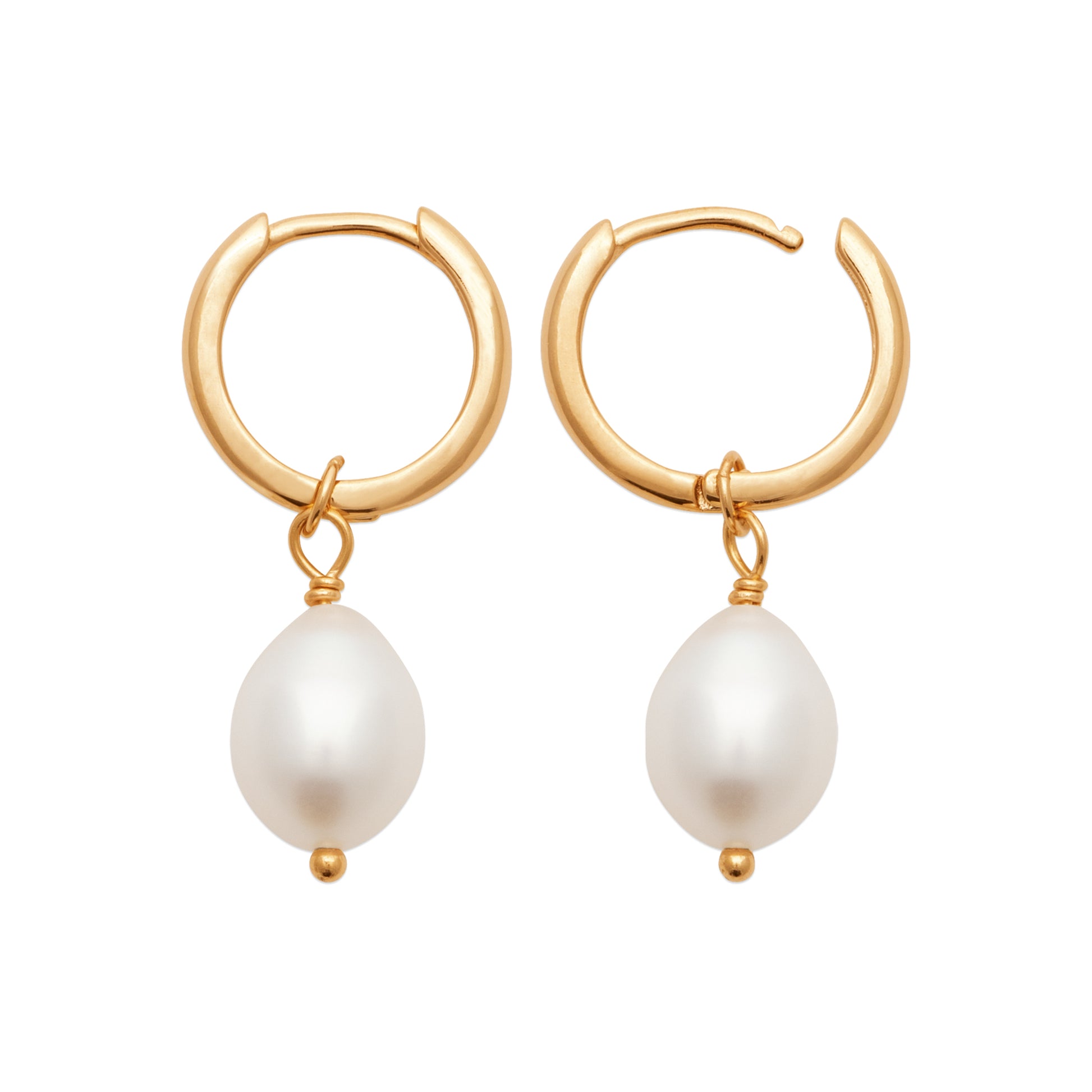Eeva - Boucles d'oreilles en Plaqué Or et Perle de Culture - Yasmeen Jewelry