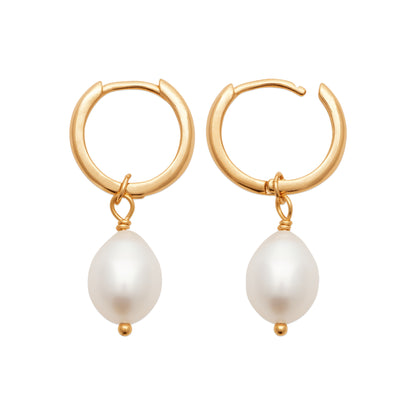 Eeva - Boucles d'oreilles en Plaqué Or et Perle de Culture - Yasmeen Jewelry