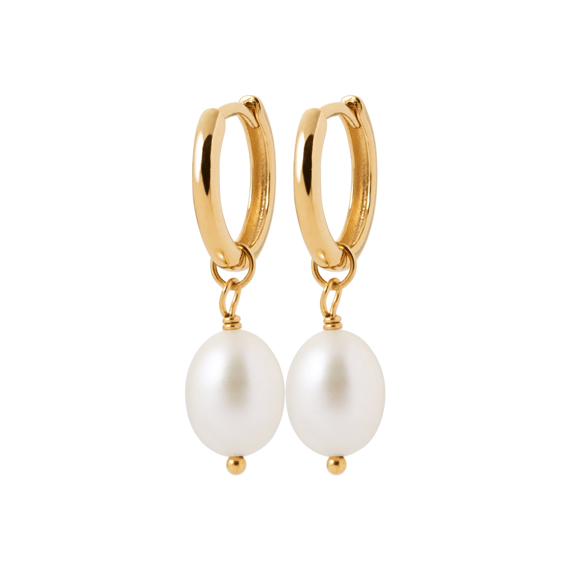 Eeva - Boucles d'oreilles en Plaqué Or et Perle de Culture - Yasmeen Jewelry