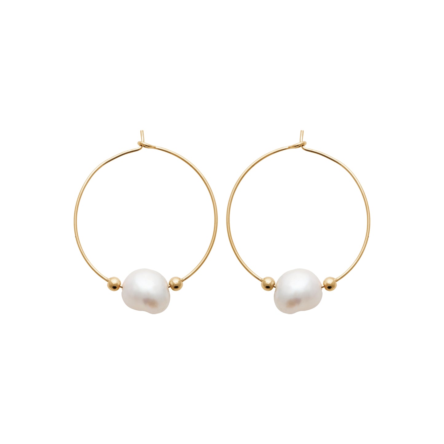 Perle de culture - Créoles en Plaqué Or et Pierres Naturelles - Yasmeen Jewelry