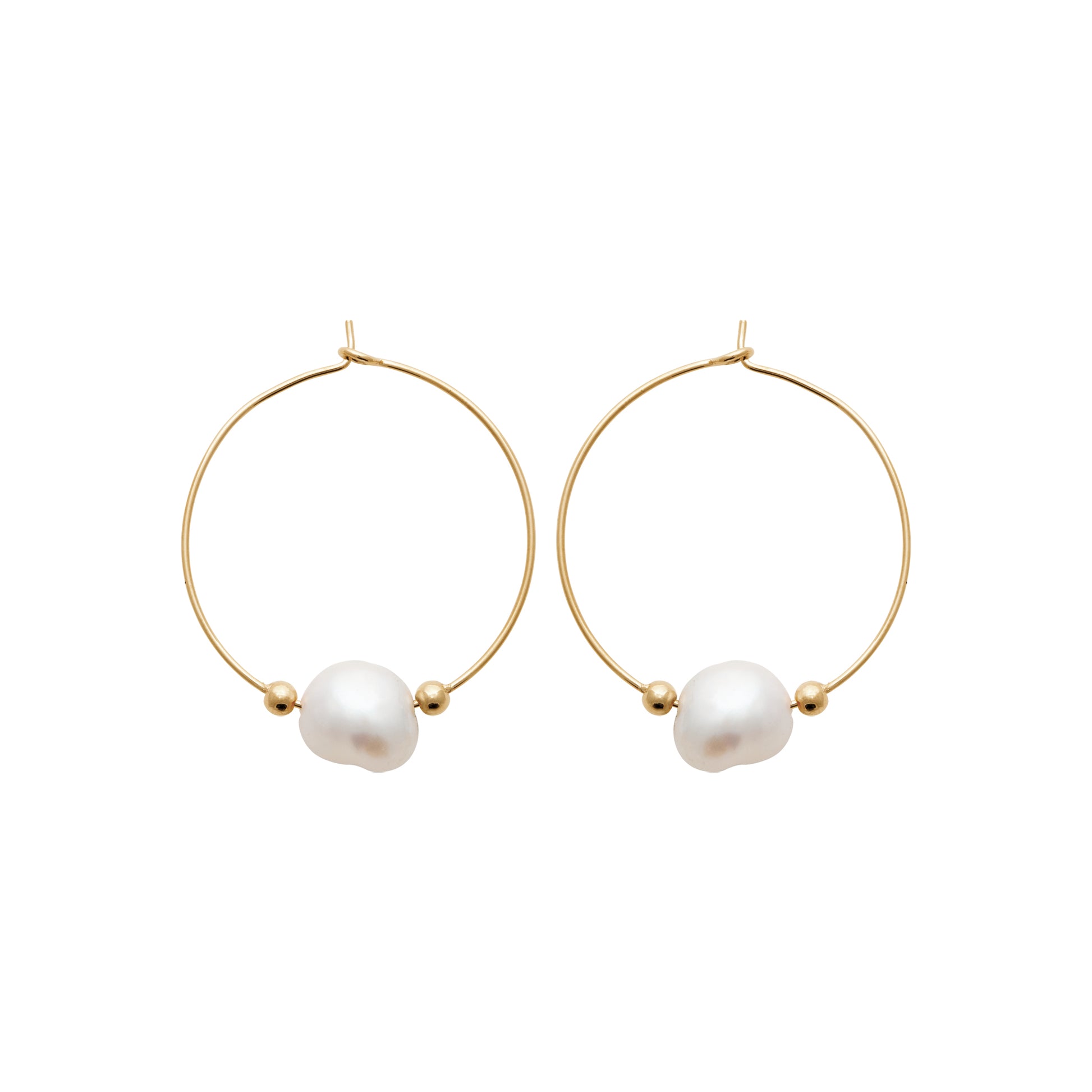 Perle de culture - Créoles en Plaqué Or et Pierres Naturelles - Yasmeen Jewelry