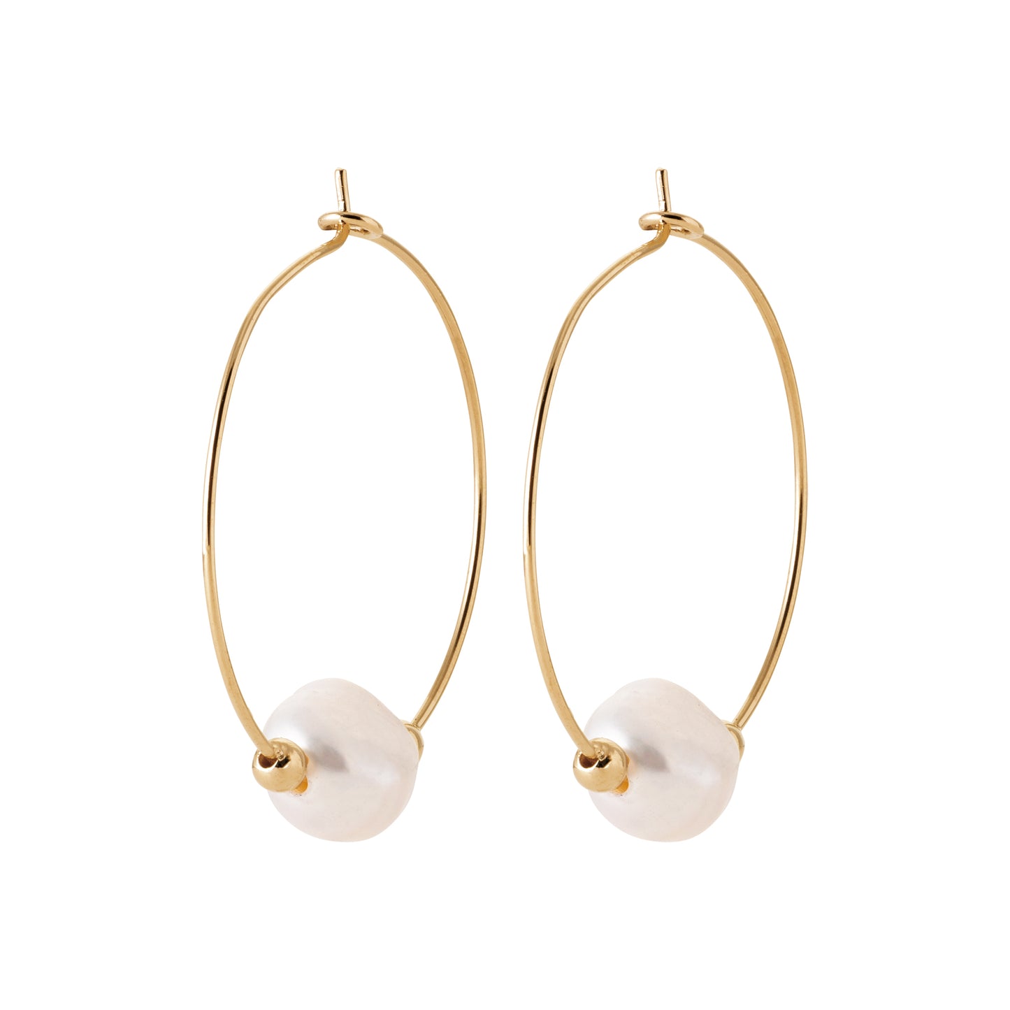 Perle de culture - Créoles en Plaqué Or et Pierres Naturelles - Yasmeen Jewelry