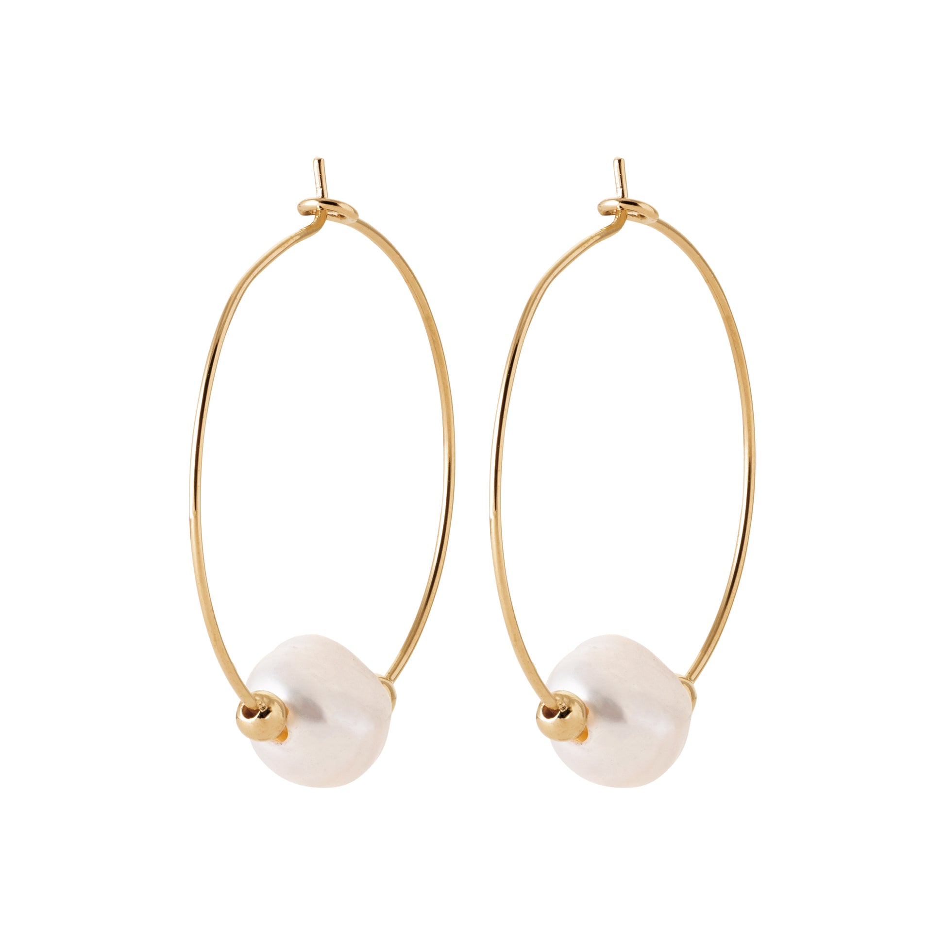 Perle de culture - Créoles en Plaqué Or et Pierres Naturelles - Yasmeen Jewelry