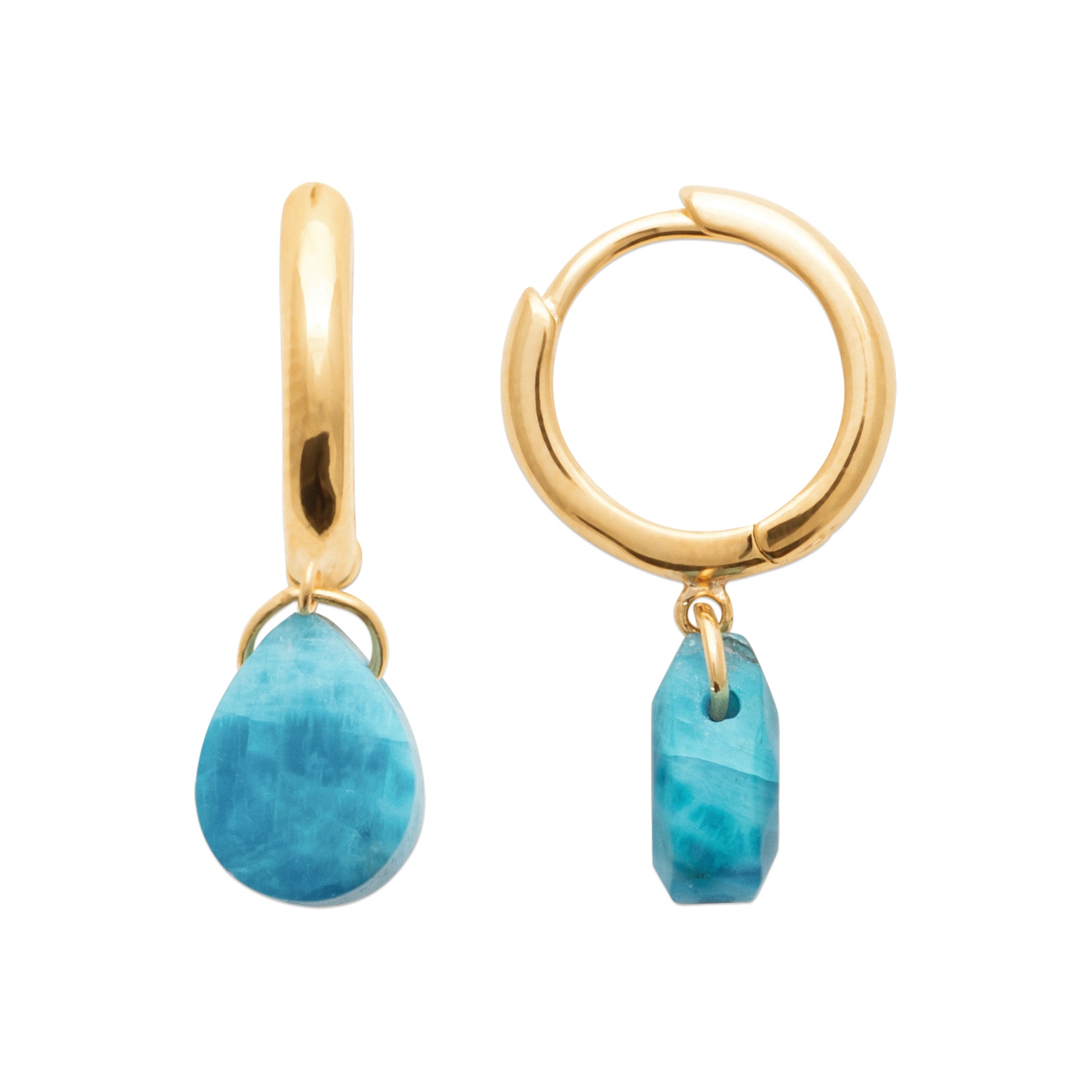 Apatite - Créoles en Plaqué Or et Pierres Naturelles - Yasmeen Jewelry