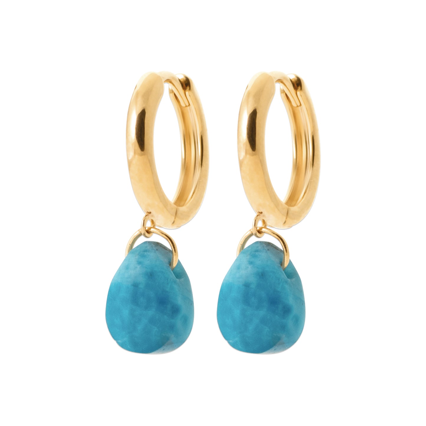 Apatite - Créoles en Plaqué Or et Pierres Naturelles - Yasmeen Jewelry