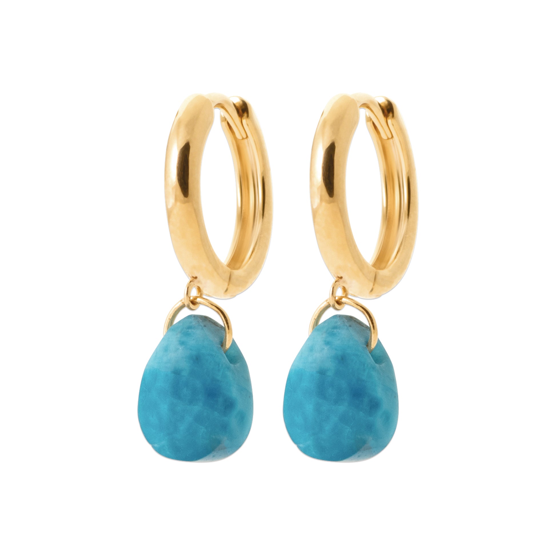 Apatite - Créoles en Plaqué Or et Pierres Naturelles - Yasmeen Jewelry