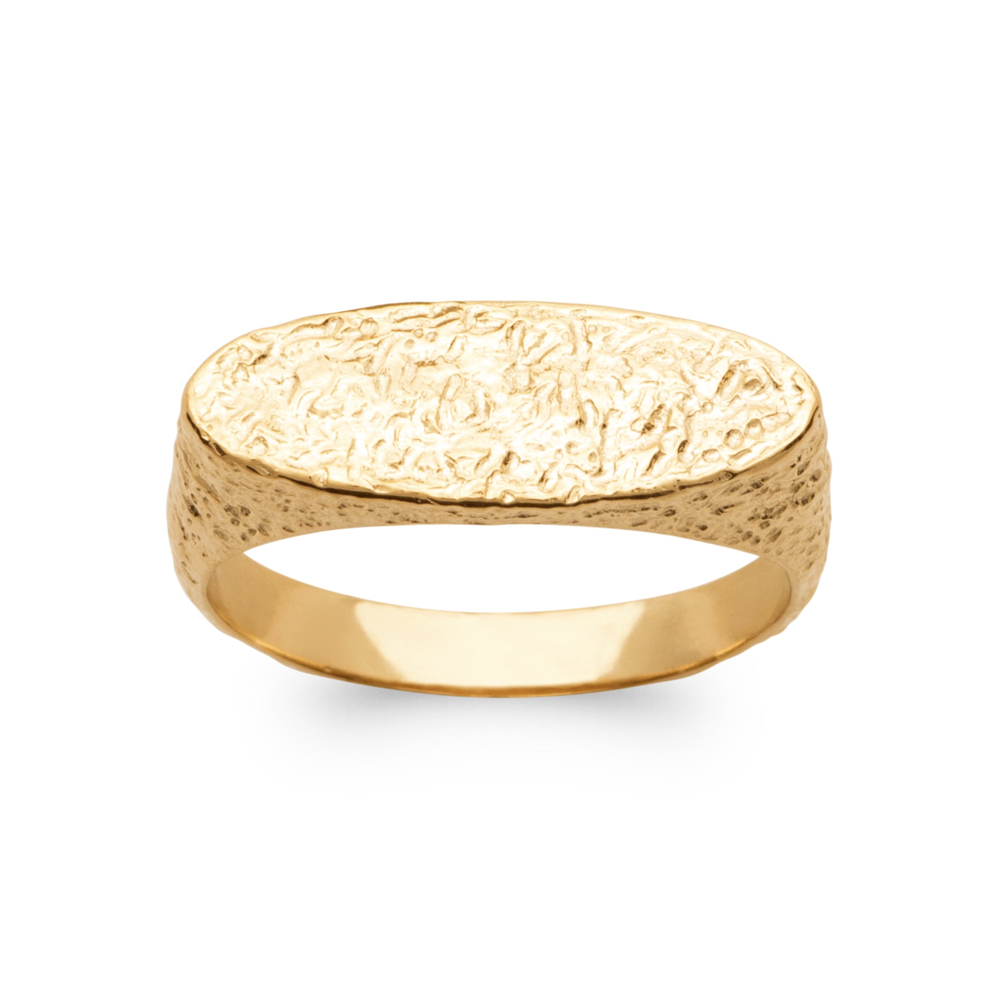 Lou - Bague martelée en Plaqué Or - Yasmeen Jewelry
