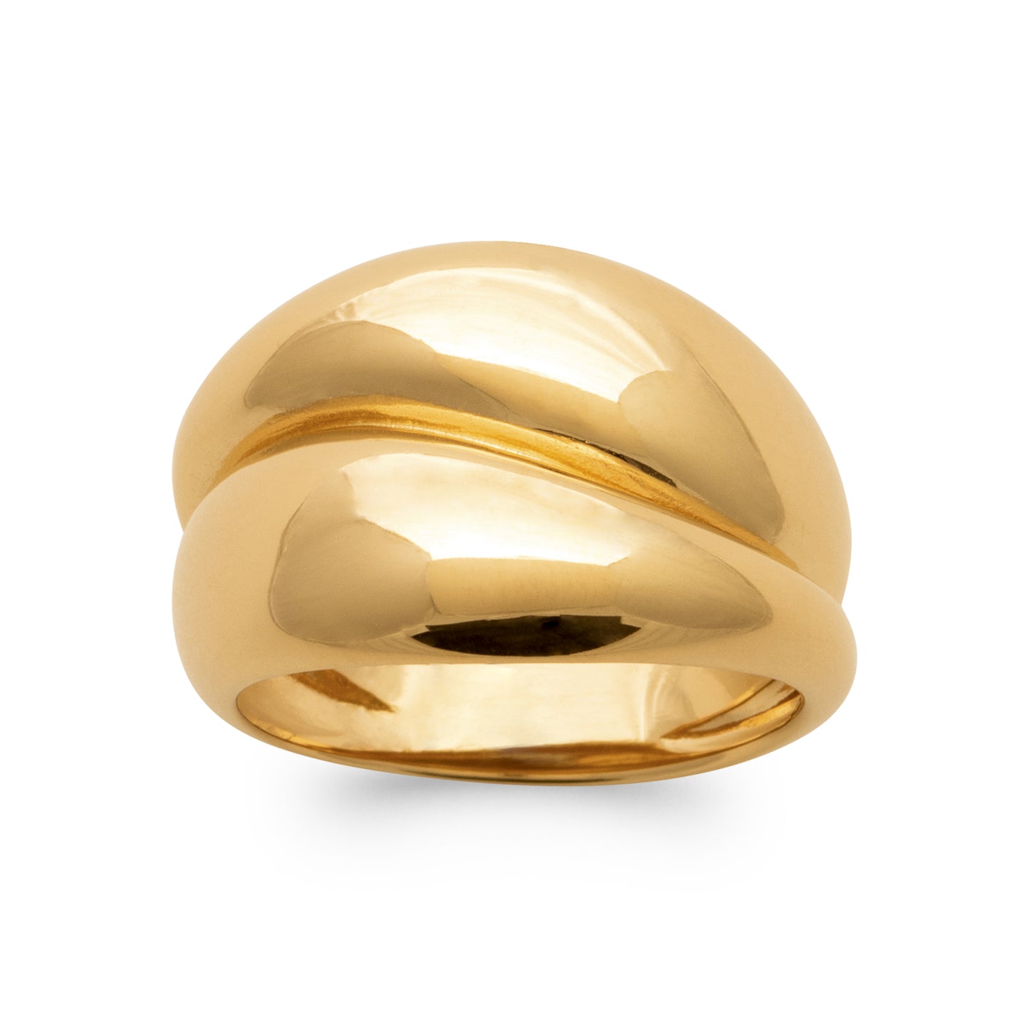 Jeanne - Bague double anneaux en Plaqué or - Yasmeen Jewelry