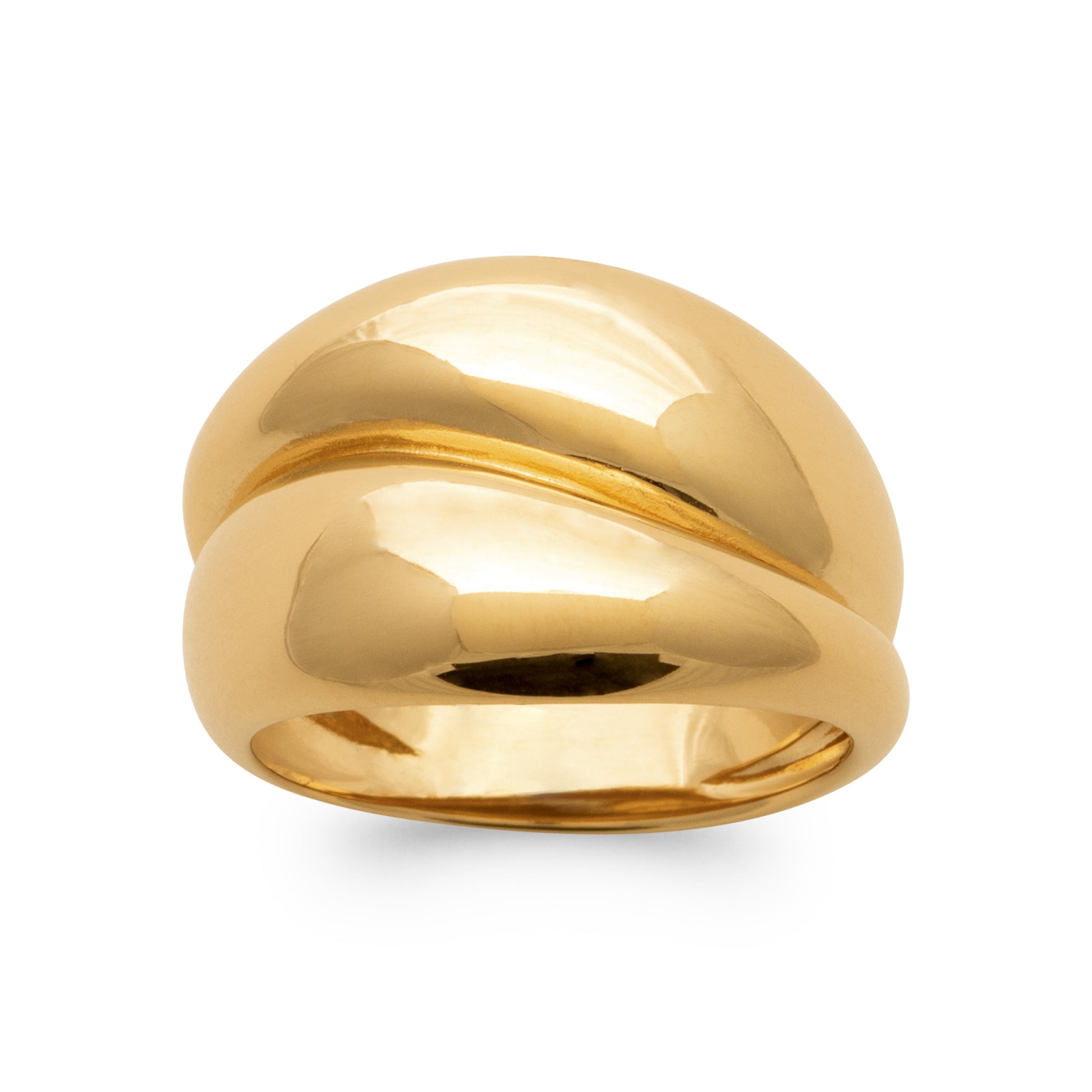 Jeanne - Bague double anneaux en Plaqué or - Yasmeen Jewelry