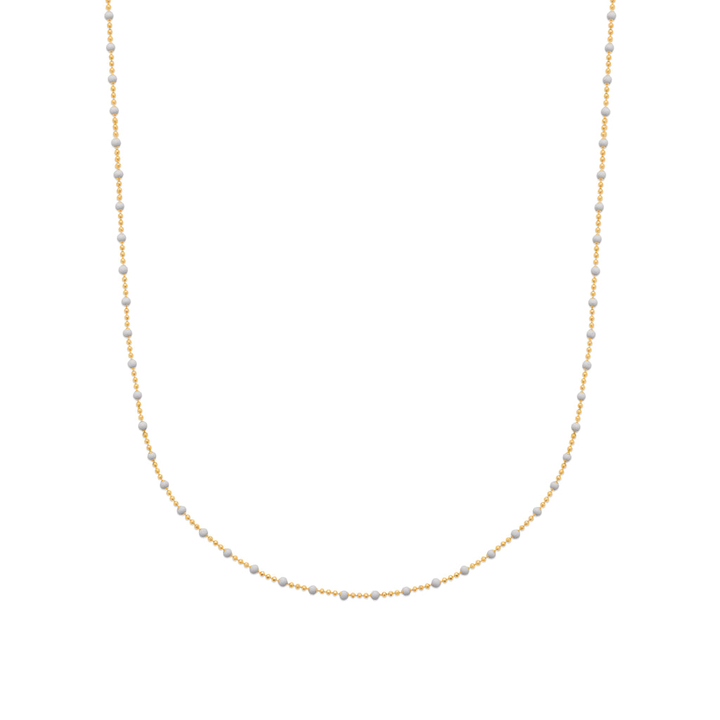 Miyuki - Chaîne perles blanches en Plaqué Or - Yasmeen Jewelry