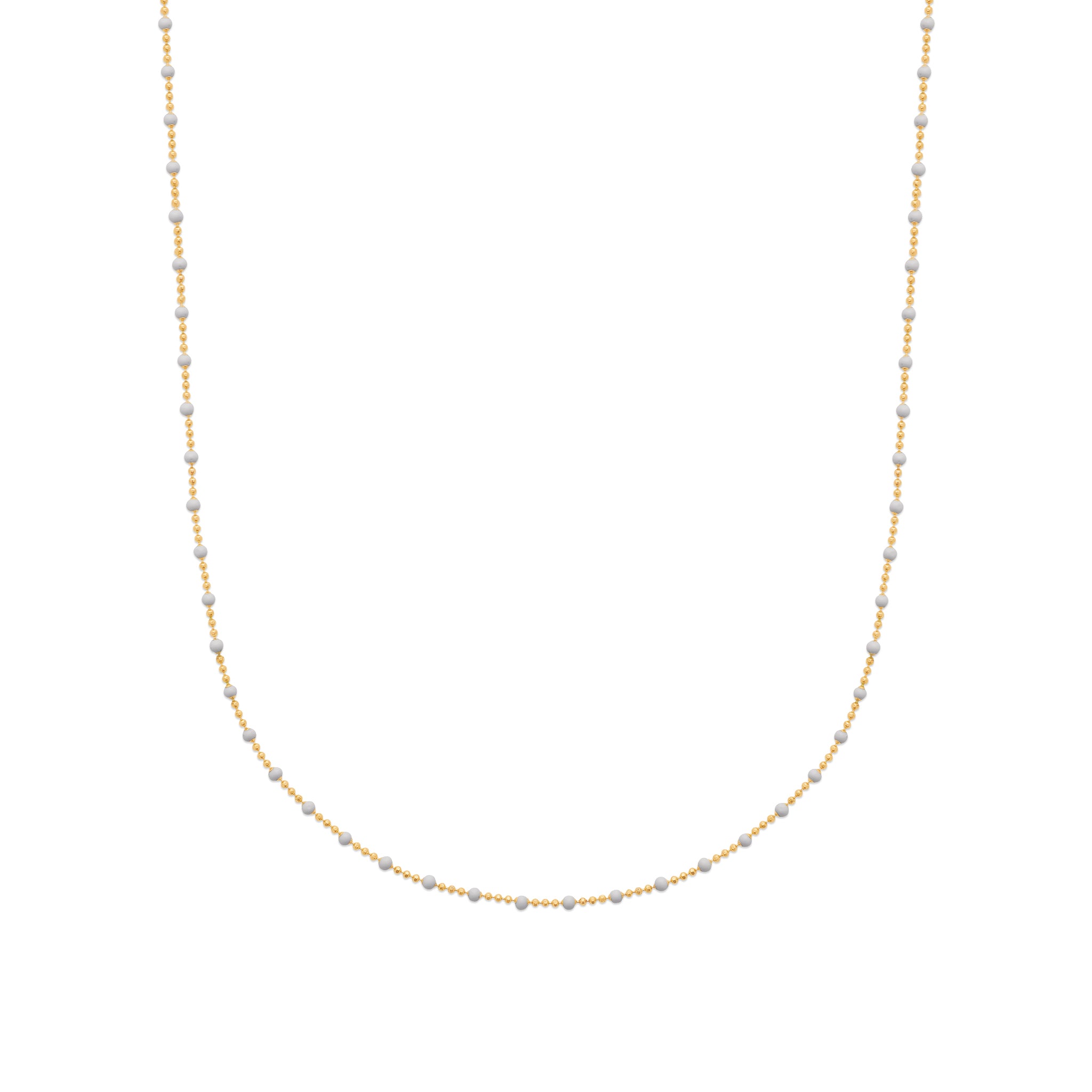 Miyuki - Chaîne perles blanches en Plaqué Or - Yasmeen Jewelry